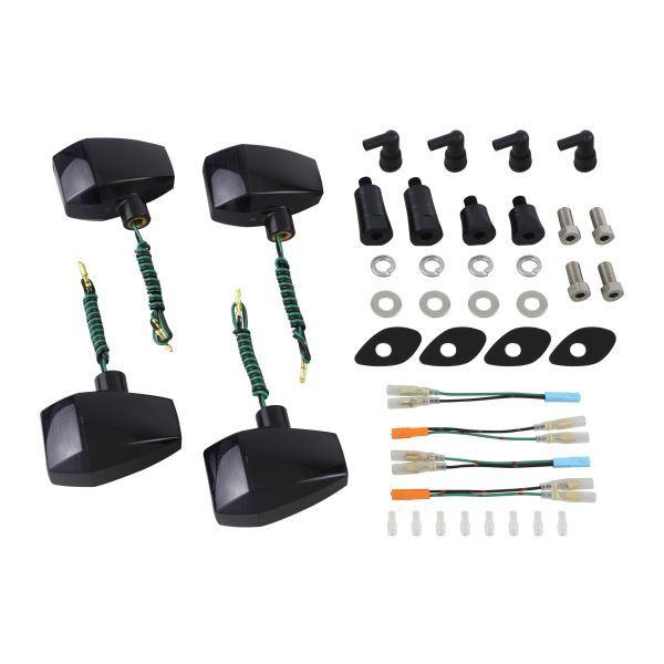 CB400SB/スーパーボルドール(2006-2007) 用 ZRタイプ スタンダードレンズウインカーKIT ブラックボディ/スモークレンズ｜ポッシュフェイス/POSH