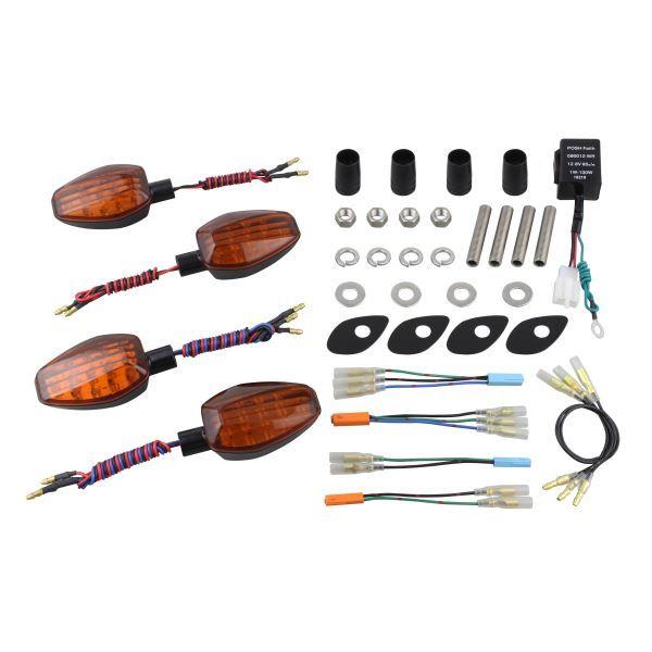 CB400SB/スーパーボルドール(2005/2008-2016) 用 ライトウェイトLEDウインカーKIT ブラックボディ/オレンジレンズ｜ポッシュフェイス/POSH