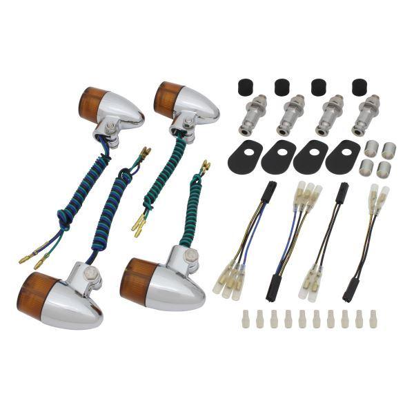 ZRX1200R(2004-2008) 用 砲弾タイプ ウインカーKIT メッキボディ