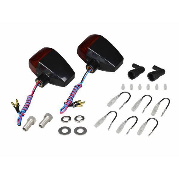 汎用 ZRタイプ LEDウインカースタンダードレンズ(ダイヤカット) 2個入 ダブル仕様 ブラックボディ/オレンジレンズ｜ポッシュフェイス/POSH
