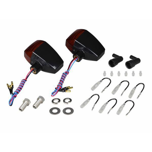 汎用 ZRタイプ LEDウインカークリスタルカットレンズ 2個入 ダブル仕様 ブラックボディ/オレンジレンズ｜ポッシュフェイス/POSH