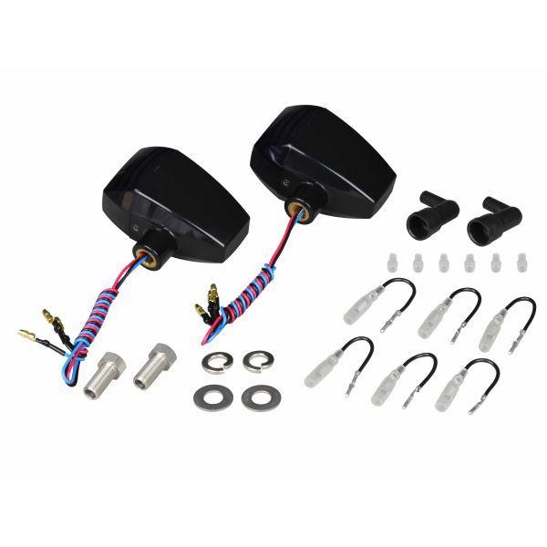 汎用 ZRタイプ LEDウインカークリスタルカットレンズ 2個入 ダブル仕様 ブラックボディ/スモークレンズ｜ポッシュフェイス/POSH