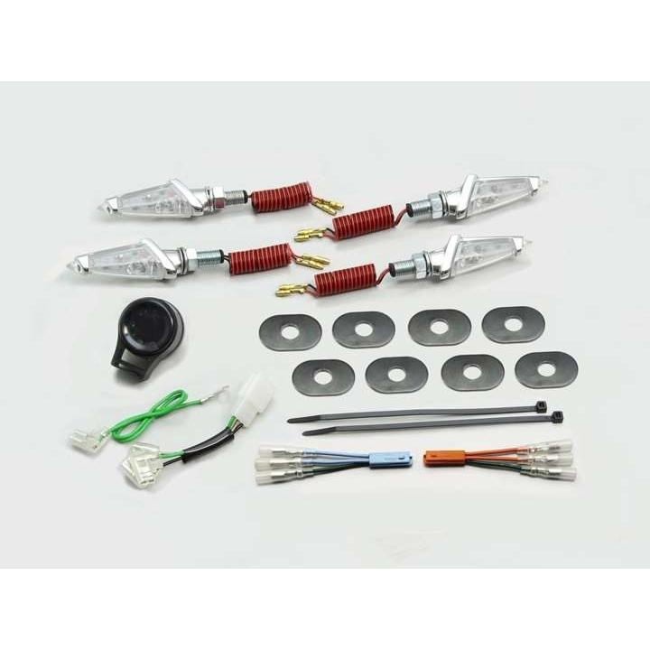 グロム/GROM125(16-17/JC61-1300001以降)用 LEDダガーウインカーキット(メッキ×クリアレンズ) ｜ハリケーン
