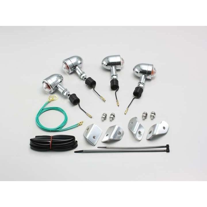 GSX1400用 砲弾タイプ ウインカーKIT メッキボディ/クリアーレンズ