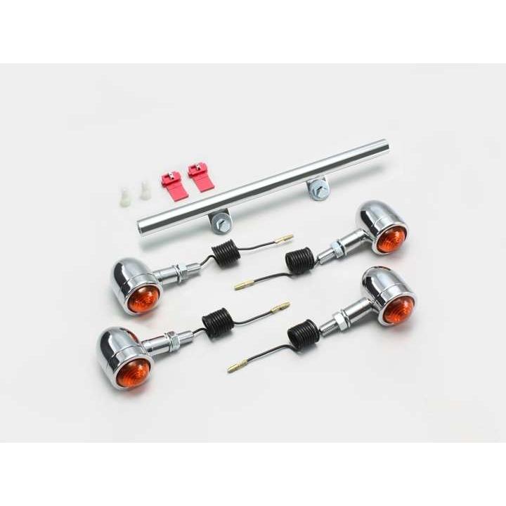 デスペラード400/X(96/VK52A-102758迄)用 ミニブレットウインカーキット・フレームマウント(オレンジレンズ) ｜ハリケーン