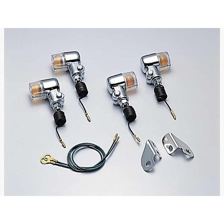 TW200(-98/角ライト)用 ミニウインカーキット(クリアレンズ) ｜ハリケーン