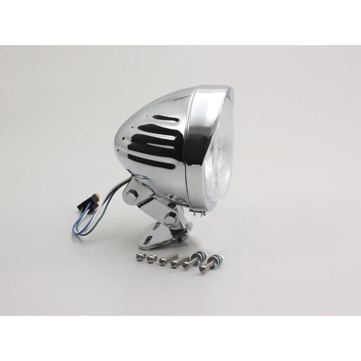 スティード400/VLX/VCL/VSE用 5.5ハイパワースリット・ヘッドライトkit(メッキ)｜ハリケーン