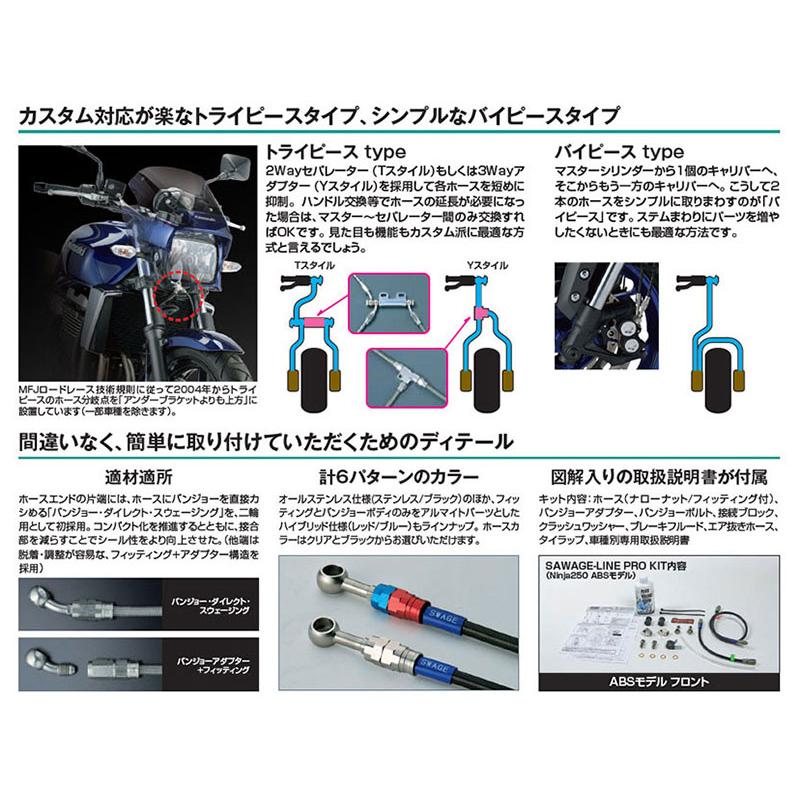 SWAGE-LINE MT-09(ABS車/14-17)用ステンメッシュ・リアブレーキホース