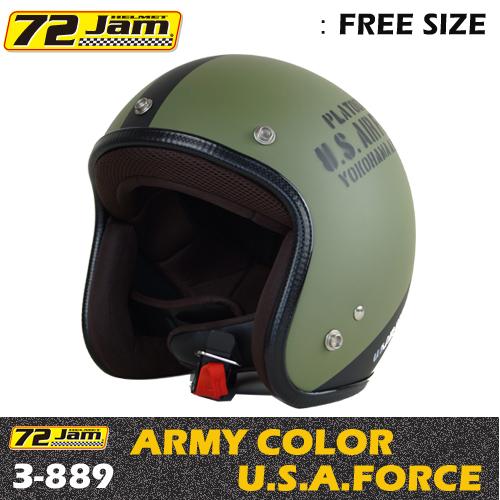 72JAM JET HELMET 72Jam ジェットヘルメット 3-889 アーミーカラー