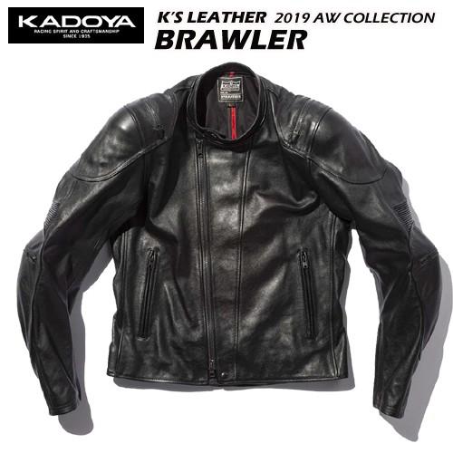 割引購入 KADOYA　カドヤレザージャケット　　BRAWLER　No.1201 　バイクウェア　プロテクター装備