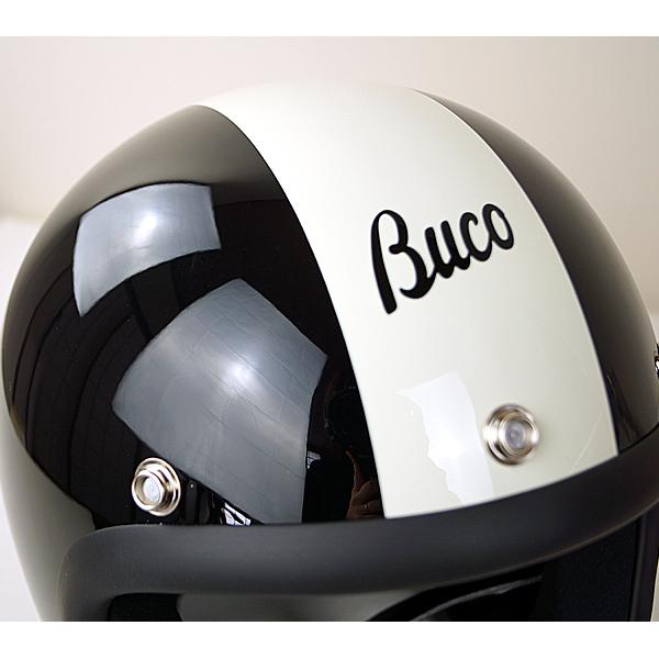 BUCO　ブコ　BABY BUCO CENTER STRIPE　ベビーブコセンターストライプ　ブラック/アイボリー　（艶あり）　トイズマッコイ　　ジェットヘルメット｜moto-town｜06