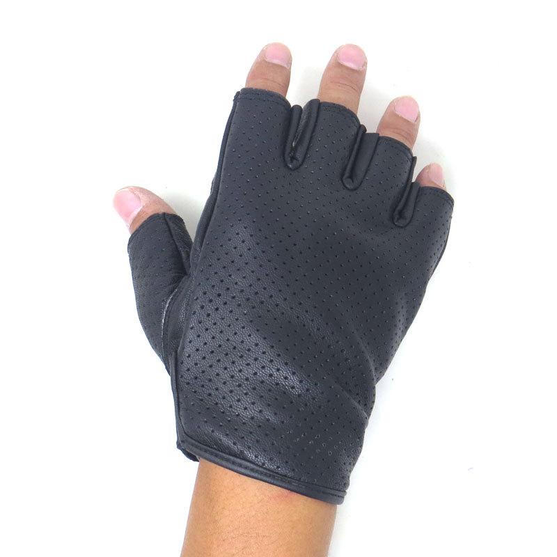 HEAVY 山羊革 パンチングレザー フィンガーレスグローブ 指なし