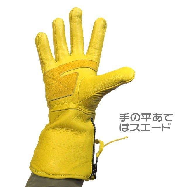 HEAVY 鹿革ダイヤステッチ冬用ガントレットグローブ 鹿革 冬用