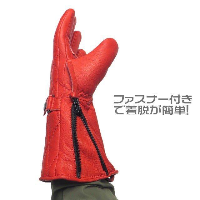 HEAVY 鹿革ダイヤステッチ冬用ガントレットグローブ 鹿革 冬用