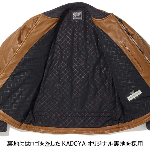KADOYA  カドヤ K'S LEATHER SB9 No.1643-0 2022-23秋・冬 レザーワークジャケット ブラック ブラウン キルティング 山羊革 防風・防寒 バイクの画像