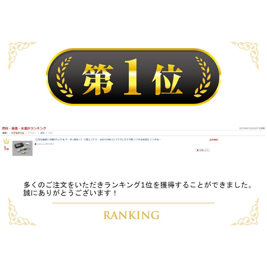 DAYTONA（デイトナ） 爆買クーポン配布 バイク用 デジタル水温計