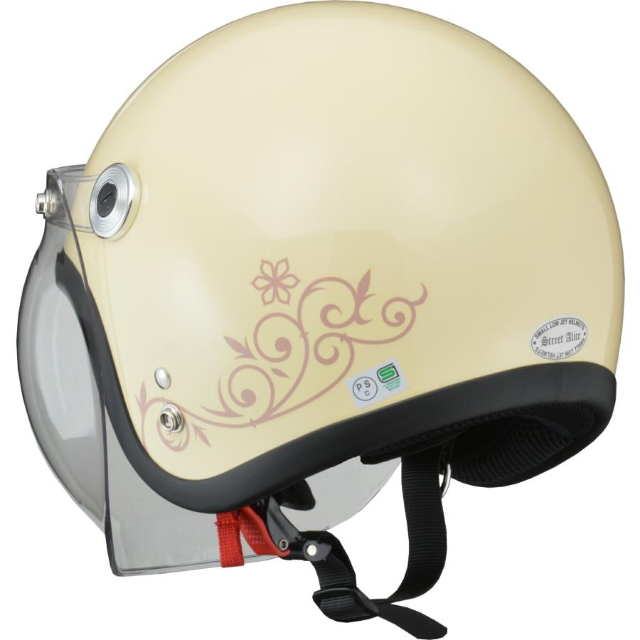 Street AliceQH-4 ハーフヘルメット ブラック×ハート レディース リード工業 LEAD バイク用 ジェット ヘルメット Street Alice QP-2