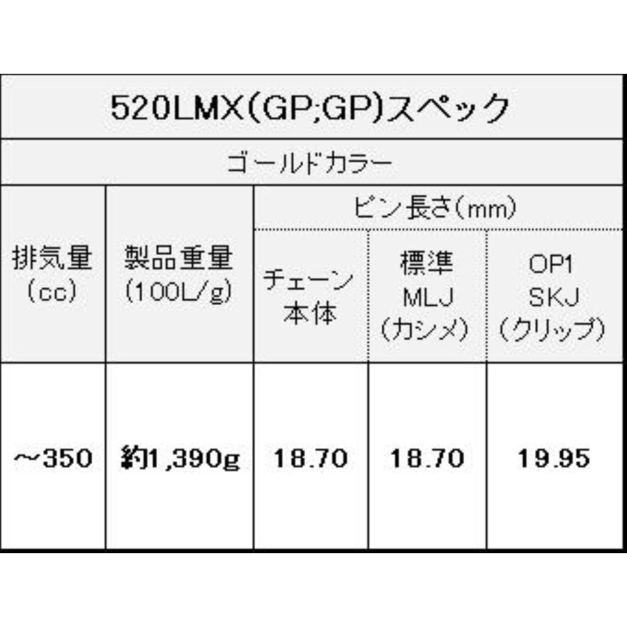 EKチェーン 江沼チェーン バイク用チェーン 520LM-X(GP;GP) ゴールド