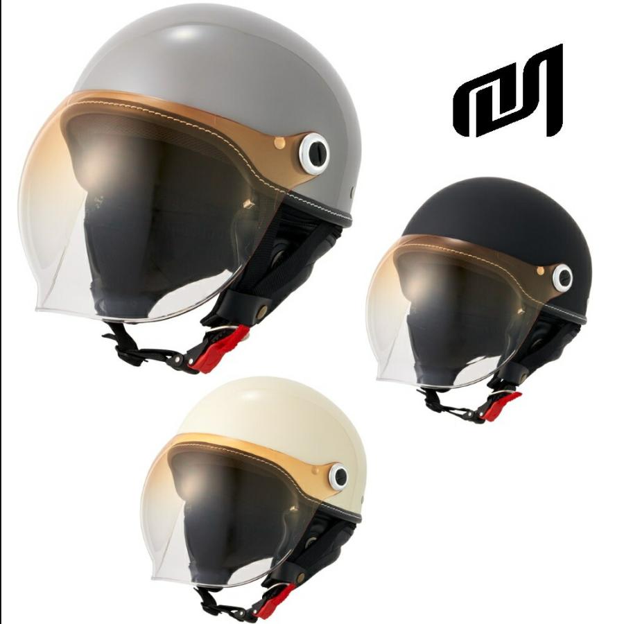 マルシン Marushin バイク用 シールド付き ハーフ ヘルメット 半ヘル