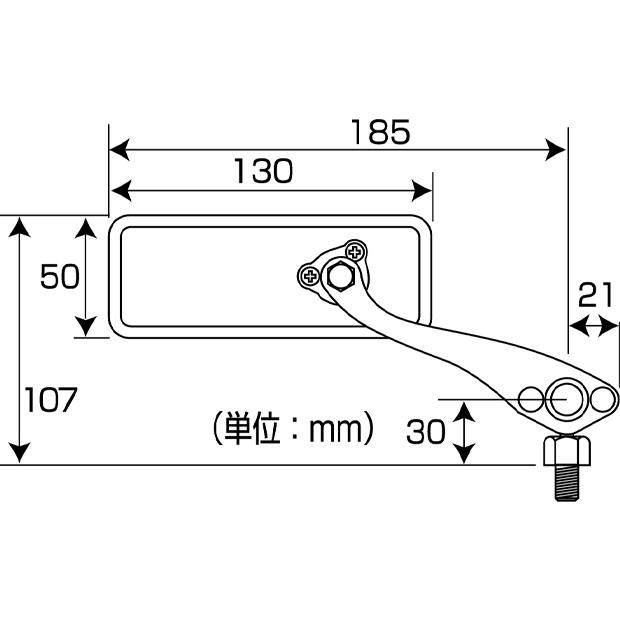 タナックス TANAX バイクミラー ナポレオン ボールジョイントミラー(角) クロームメッキ ブルー鏡 左右共通 10mm 正ネジ AMB-101-10 (1本入り)｜moto-zoa｜06