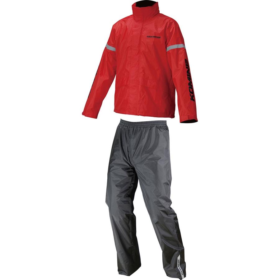コミネ KOMINE バイク用 防水 レインスーツ レインギア Rain gear RK-543 STDレインウェア ブラック 黒 2XLサイズ 03-543/BK/2XLの画像