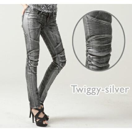 爆買クーポン配布 ROUGH&ROAD (ラフ&ロード) バイク用 パンツ uglyBROS アグリブロス MOTOPANTS TWIGGY 【Women's】 シルバー 30インチ UB1010SV3