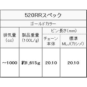 オンラインで半額 EKチェーン(江沼チェーン) バイク用チェーン 520RR (GP/GP) ゴールド 110リンク MLJ カシメ