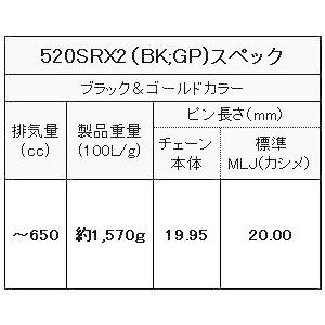 EKチェーン(江沼チェーン) バイク用チェーン 520SR-X2 (BK/GP) ブラック/ゴールド 150リンク MLJ カシメ