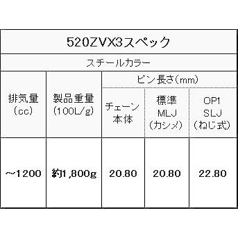 限定 EKチェーン(江沼チェーン) バイク用チェーン 520ZV-X3 スチール 124リンク SLJ スクリュー