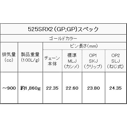 EKチェーン(江沼チェーン) バイク用チェーン 525SR-X2 (GP/GP) ゴールド 108リンク SLJ スクリュー｜moto-zoa｜05