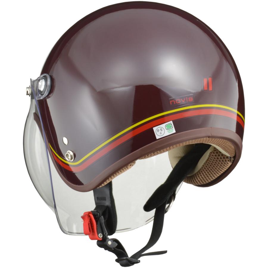 リード工業 (LEAD) バイク用 ジェットヘルメット NOVIA (ノービア) ラインブラウン レディースフリーサイズ (55-57cm未満)｜moto-zoa｜03