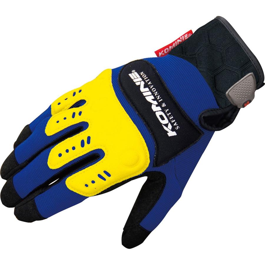 コミネ Komine バイク用 グローブ Gloves GK-134 インストラクターグローブプロ EX ブルー イエロー 青 黄 2XLサイズ 06-134 BL YL 2XL