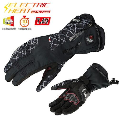 KOMINE EK-205透湿防水電熱グローブ Ｌ　ブラック/レッド コミネ（Komine） バイク用 防寒 エレクトリック ヒートギア 電熱 EK