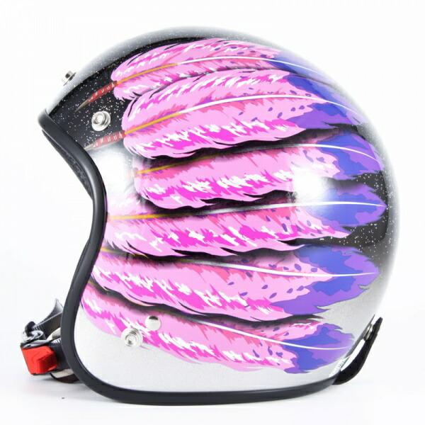 【Jam Tec Japan / 72Jam】カスタム ジェットヘルメット JCP-44 FLAMES (ピンク) 72JAM ヘルメット | ジェットヘルメット