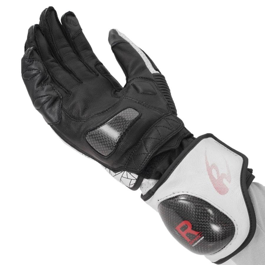 コミネ Komine バイクグローブ Gloves GK-235 チタニウムレーシンググローブ ホワイト/ブラック 2XLサイズ 06-235/WH/BK/2XL｜moto-zoa｜04