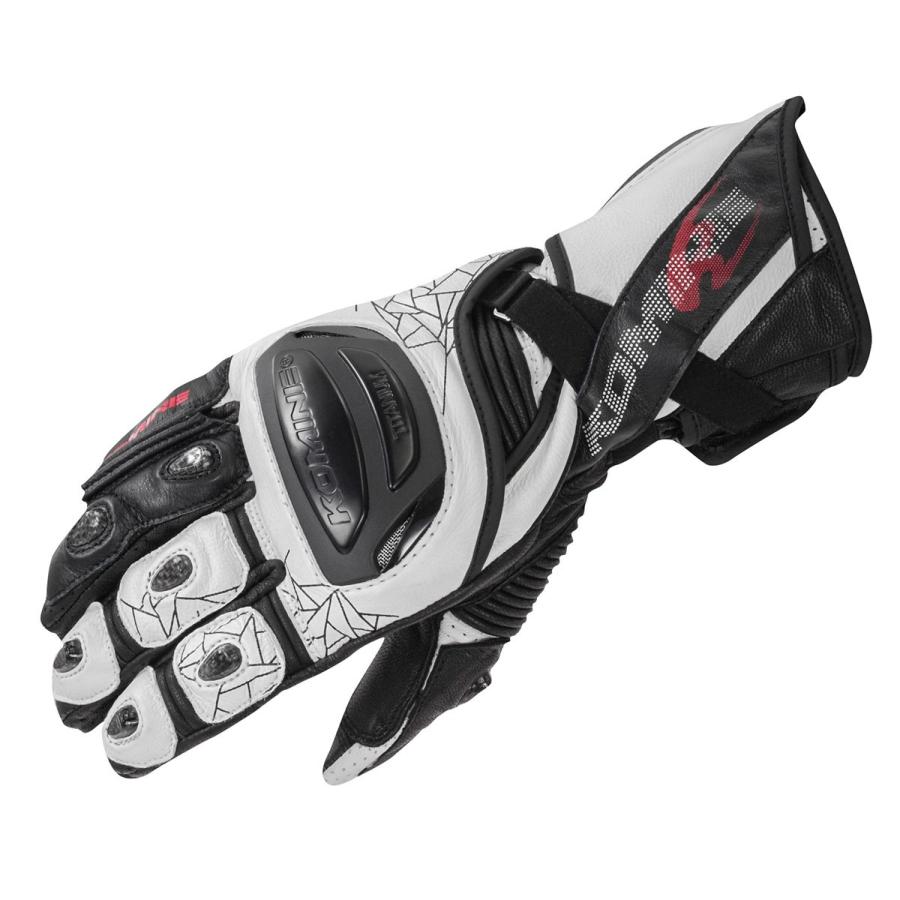 コミネ Komine バイクグローブ Gloves GK-235 チタニウムレーシンググローブ ホワイト/ブラック 3XLサイズ 06-235/WH/BK/3XL