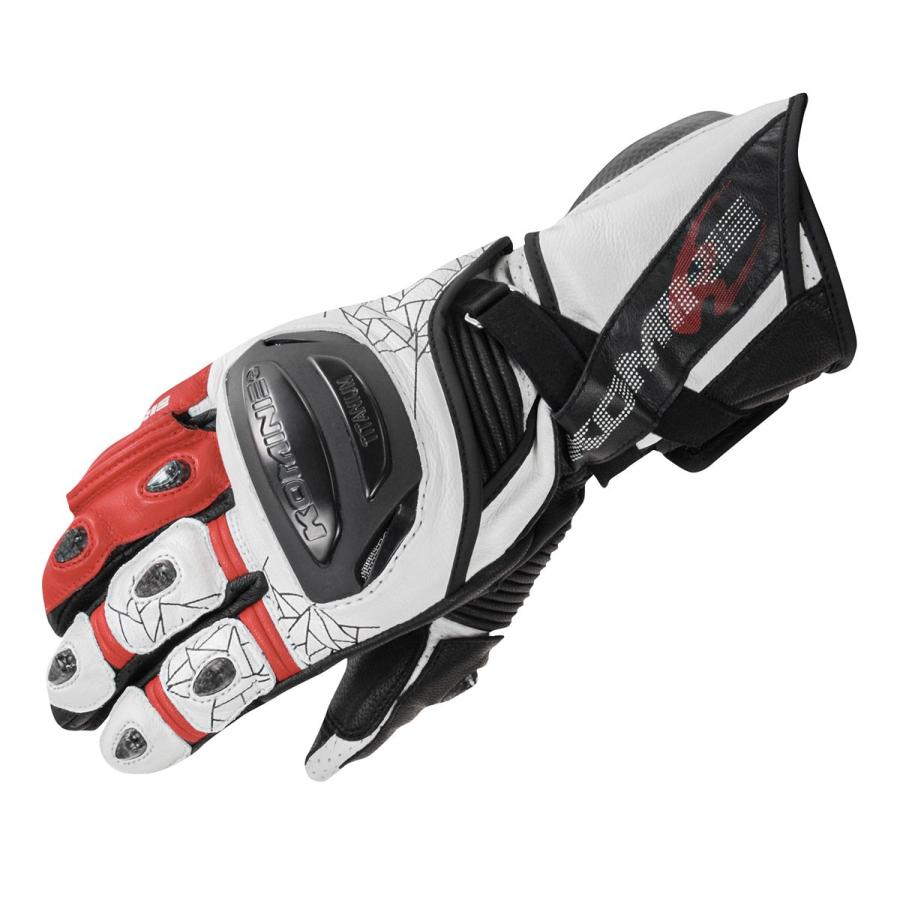 コミネ Komine バイクグローブ Gloves GK-235 チタニウムレーシンググローブ ホワイト/レッド 3XLサイズ 06-235/WH/RD/3XL