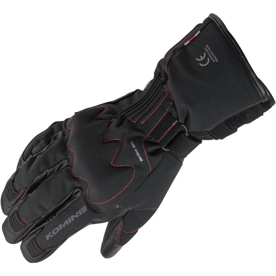 コミネ (Komine) バイク用 グローブ Gloves GK-828 AIR GEL プロテクトウィンターグローブ ブラック/レッド 3XLサイズ 06-828/BK/RD/3XL