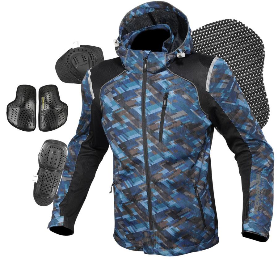 KOMINEコミネ ライディングジャケット パーカー XL プロテクター付 紺 コミネ（Komine） バイク用 ジャケット Jacket JK-135 プロテクトフル