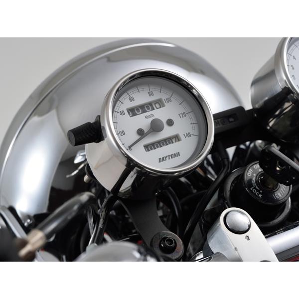 デイトナ DAYTONA バイク用 ミニメーター 機械式スピードメーター φ60 ホワイトLED照明 ステンレスボディ/ホワイトパネル 140km/h 15635｜moto-zoa｜04