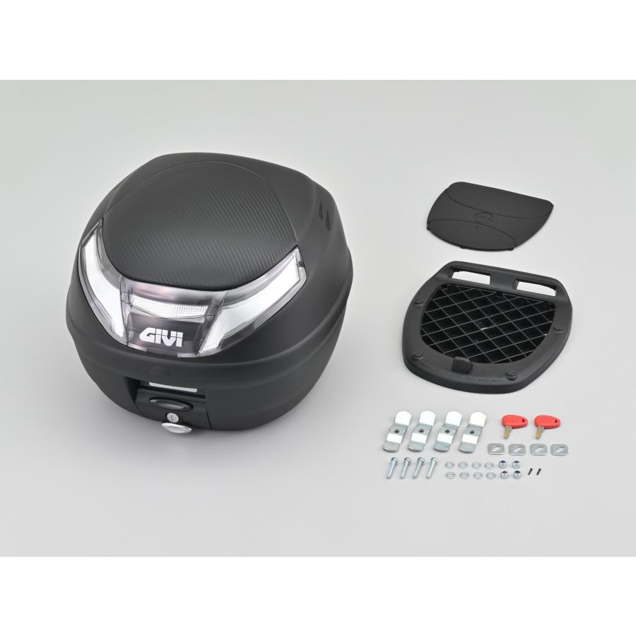 土日クーポン100円OFF デイトナ DAYTONA バイク用 GIVI-BOX GIVI E260NX MICRO (ストップランプ無し) 未塗装ブラック (スモークレンズ) (26L) 17449｜moto-zoa