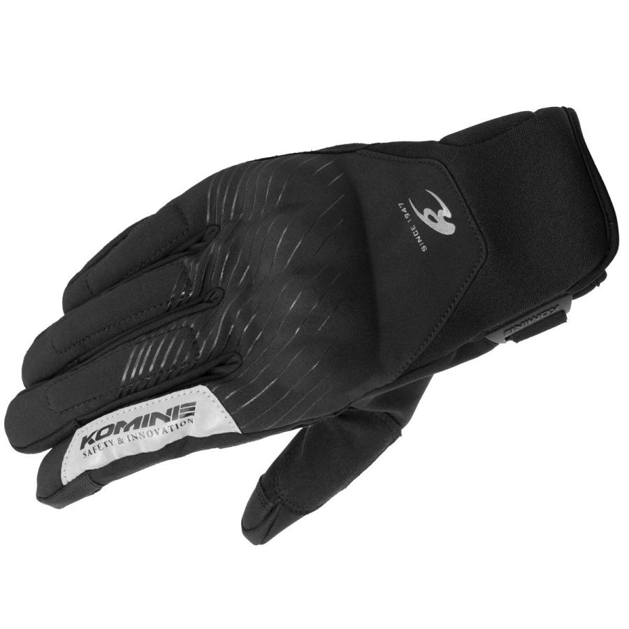 コミネ (Komine) バイク用 グローブ Gloves GK-842 プロテクトウインドプルーフグローブHG ブラック XLサイズ 06-842/BK/XL