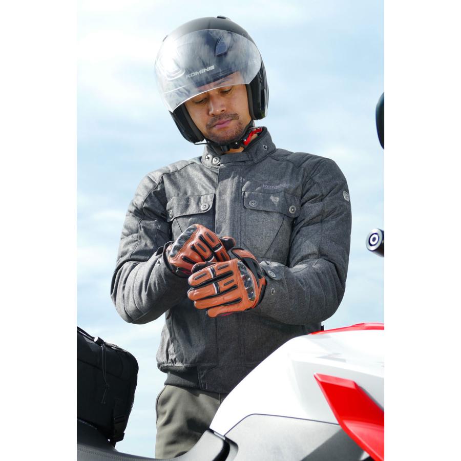 29日クーポン配布 コミネ Komine バイクグローブ Gloves GK-844 プロテクトウインドプルーフレザーグローブHG ブラック/レッド Sサイズ 06-844/BK/RD/S｜moto-zoa｜08