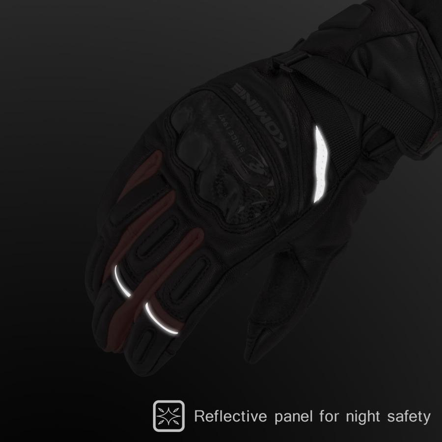 コミネ Komine バイクグローブ Gloves GK-844 プロテクトウインドプルーフレザーグローブHG ブラック/レッド 2XLサイズ 06-844/BK/RD/2XL｜moto-zoa｜07