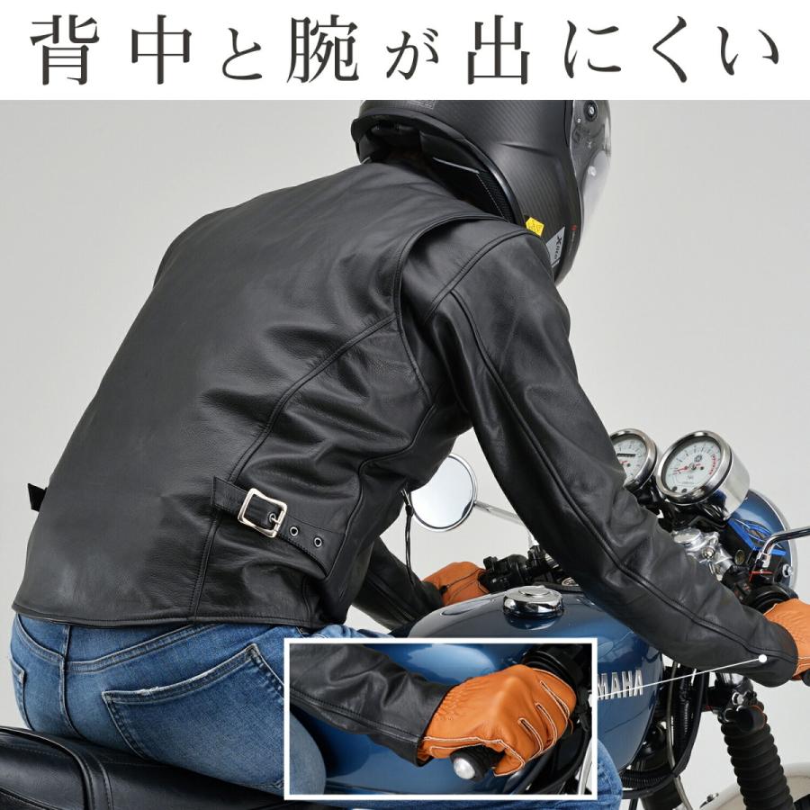 29日クーポン配布 デイトナ DAYTONA バイク用 レザー ジャケット Lサイズ(メンズ) ブラック 春秋冬 シングルライダースジャケット DL-001 17808｜moto-zoa｜04