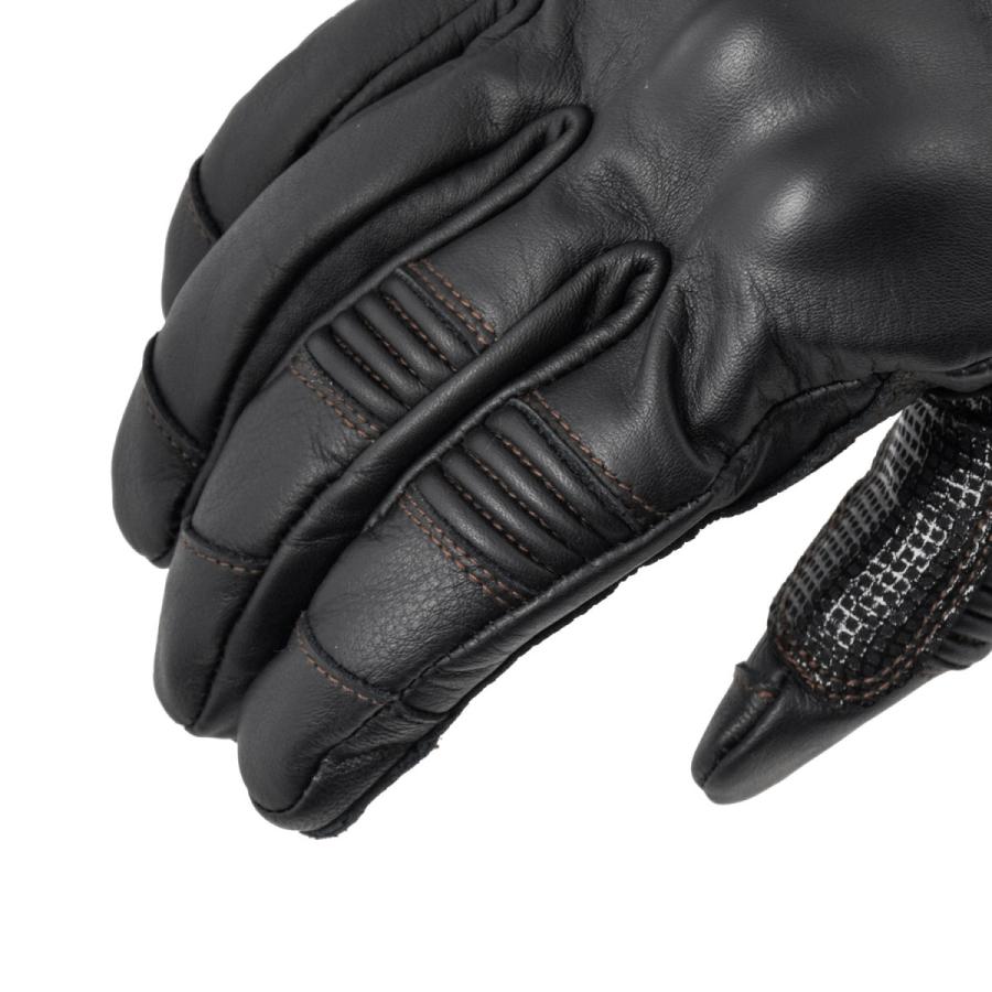 コミネ Komine バイクグローブ Gloves GK-848 プロテクトレザーウインターグローブ グラファイト Lサイズ 06-848/G.BK/Lの画像