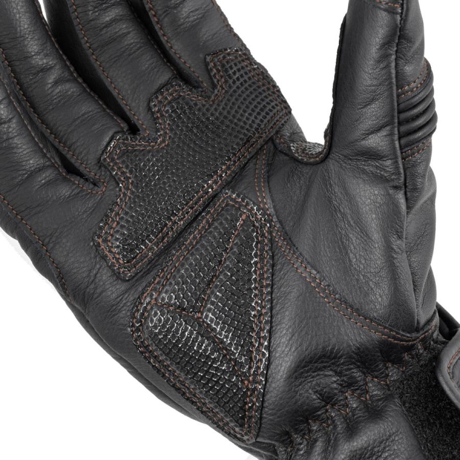 コミネ Komine バイクグローブ Gloves GK-848 プロテクトレザーウインターグローブ グラファイト Lサイズ 06-848/G.BK/Lの画像