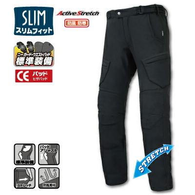 爆買クーポン配布 ROUGH&ROAD (ラフ&ロード) バイク用 ウィンターパンツ ソフトシェルウインドプルーフパンツ ブラック Lサイズ RR7724BK3