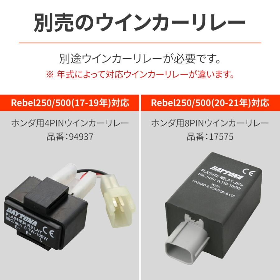 レブル250 2023年式　テールランプとウインカーリレーセット DAYTONA（デイトナ） ウインカーステー テールランプ一体型ウインカー