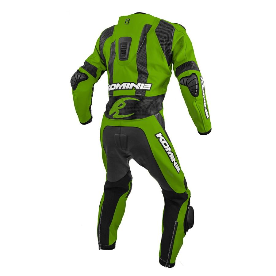 土日クーポン配布 コミネ Komine バイク用 レザー & レーシングギア Leather & Racing Gear S-54 レザースーツ ライムグリーン Lサイズ 02-054/L.GR/L_1